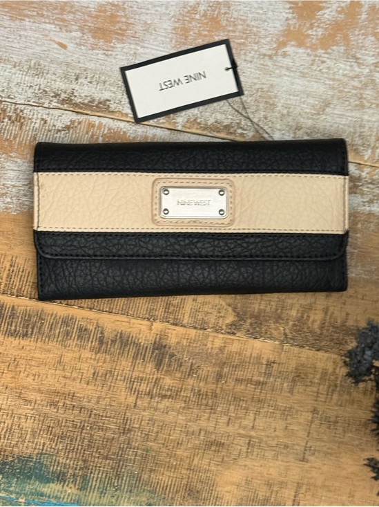 Nine West Handbags - Nine West Black and Cream Two-Tone Continental Wallet